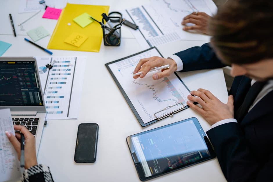 Marketing team reviewing analytics